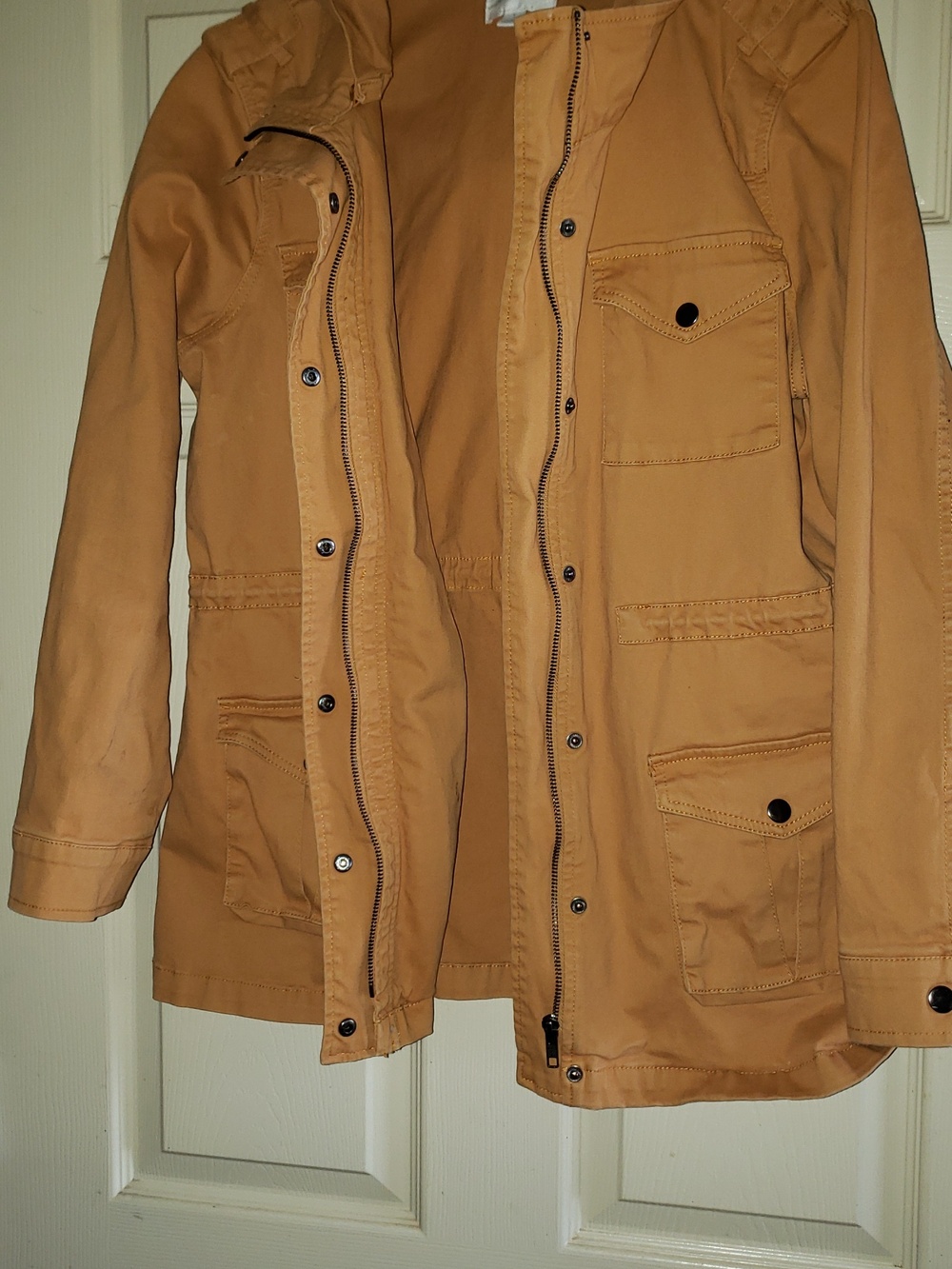 ๐๐ค๐ MARKET & SPRUCE MUSTARD YELLOW STITCH FIX CARGO JACKET DETACHABLE HOOD - Picture 9 of 12